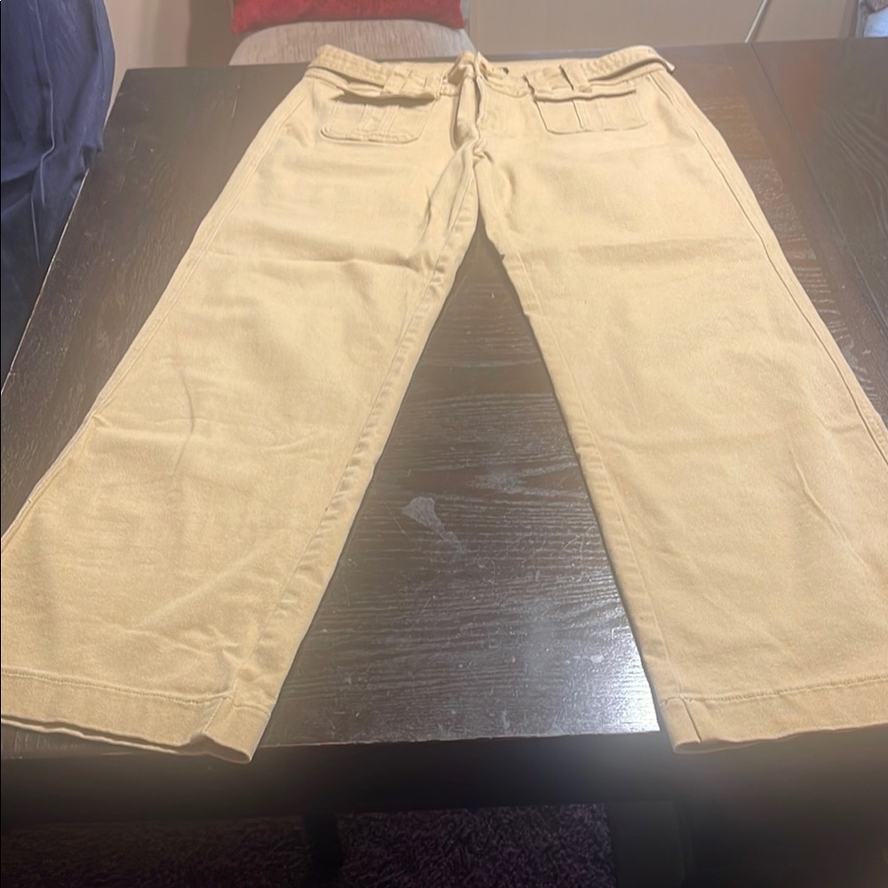 Tan Wide-Leg Pants
